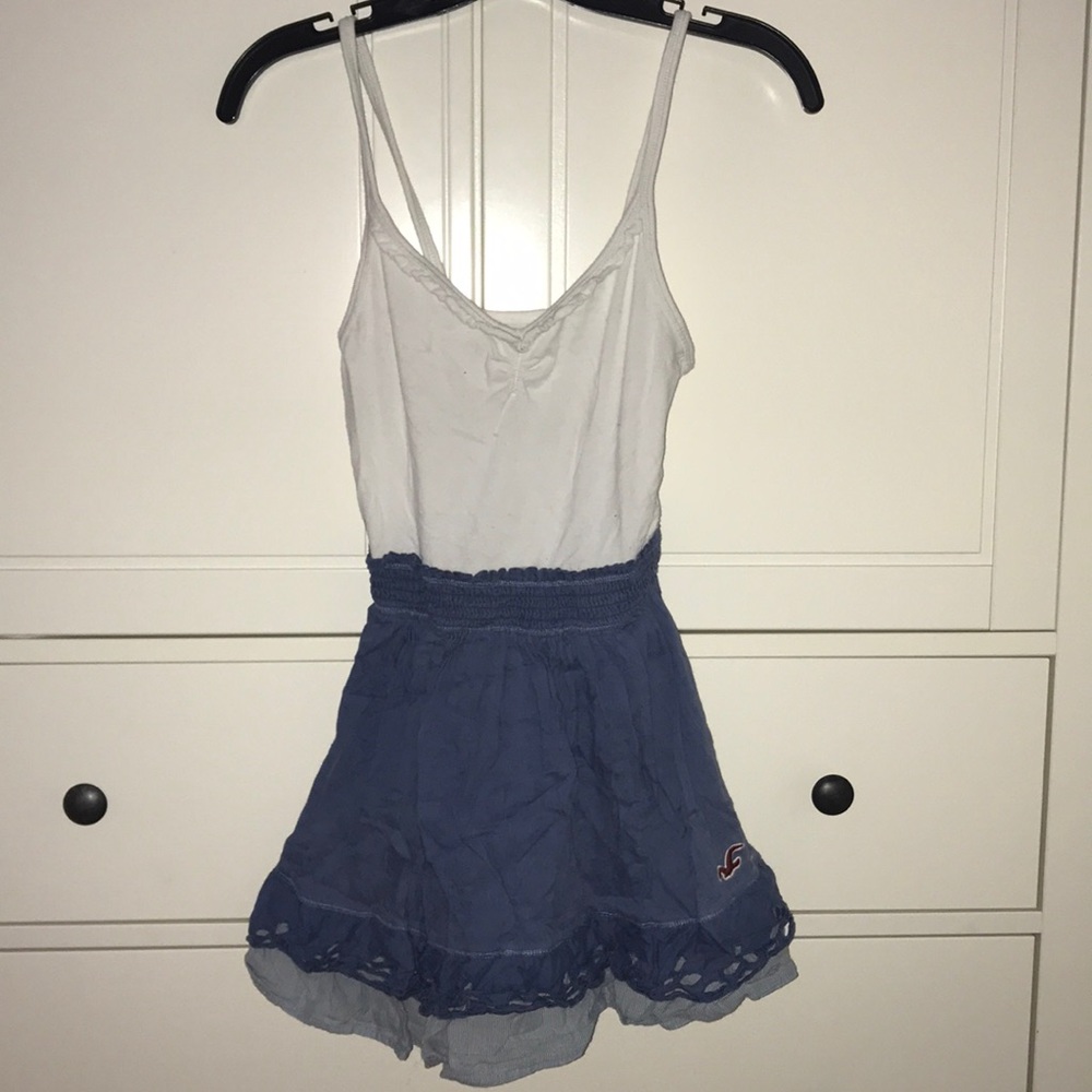 White and blue dress